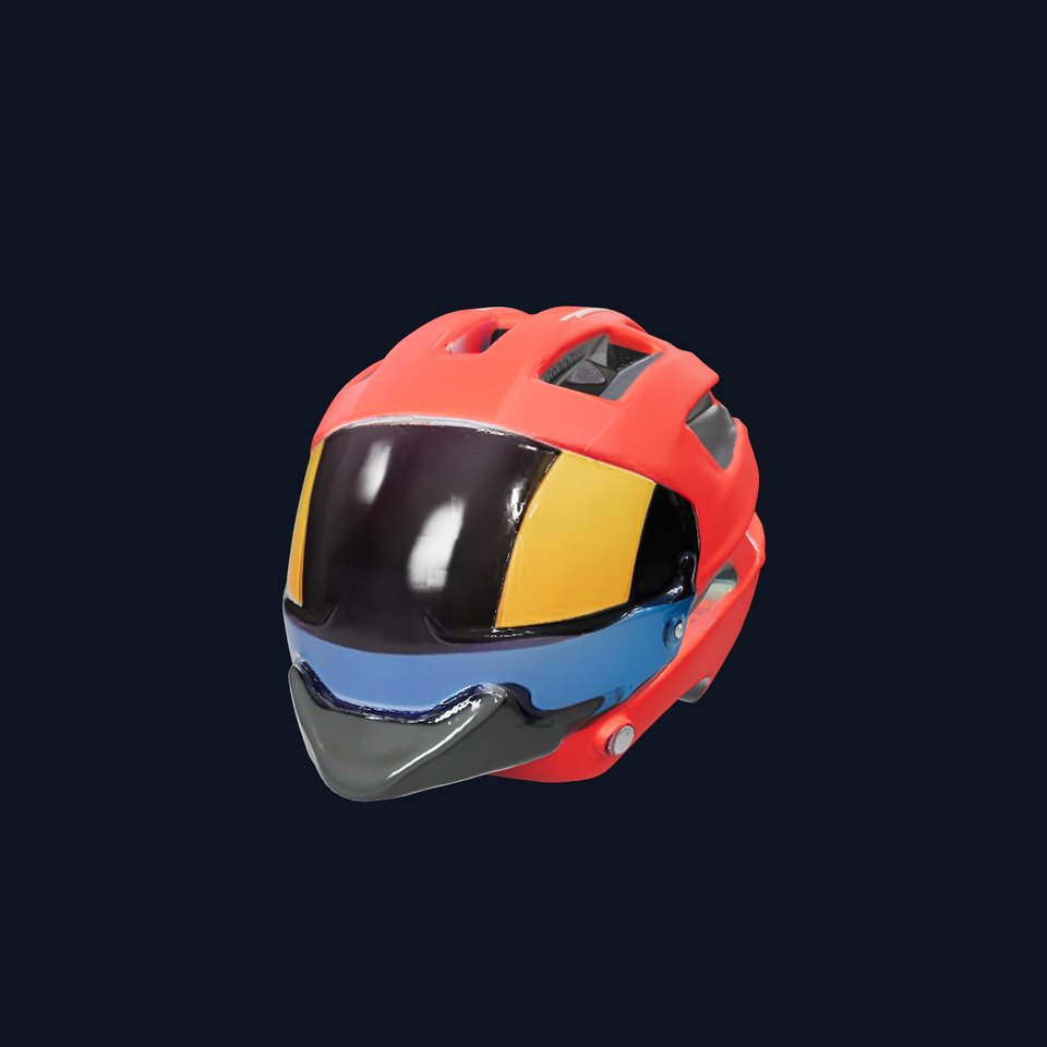 Red Sport Helmet model pack